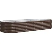 vidaXL Plantenbak 224x80x36 cm gegalvaniseerd staal bruin