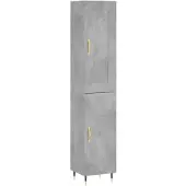vidaXL Hoge kast 34,5x34x180 cm bewerkt hout betongrijs