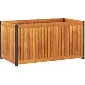 vidaXL Plantenbak 85x45x44 cm massief acaciahout en staal