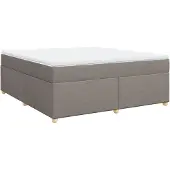 vidaXL Boxspring met matras stof taupe 180x200 cm