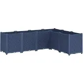 vidaXL Plantenbak 160x120x53 cm polypropeen blauwgrijs