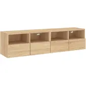 DKD Home Decor Tv-meubels 2 st 60x30x30 cm bewerkt hout sonoma eikenkleurig