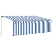 vidaXL Handmatige zonnetent met zonne-energie ledverlichting 4 x 3 m