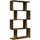 vidaXL Kamerscherm / boekenkast 4-laags 70x24x129 cm hout gerookt eik