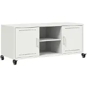 vidaXL Tv-meubel 100,5x39x43,5 cm staal wit
