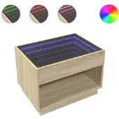 vidaXL Salontafel met Infinity LED 70x50x50 cm sonoma eikenkleurig