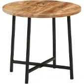 vidaXL Salontafel 45x45x40 cm massief mangohout en ijzer