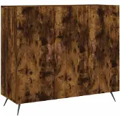 vidaXL Dressoir 90x34x80 cm bewerkt hout gerookt eikenkleurig