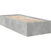vidaXL Bedframe bewerkt hout betongrijs 100x200 cm