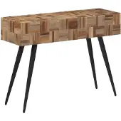 vidaXL Wandtafel 110x34x80 cm massief gerecycled teakhout