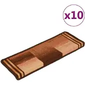 vidaXL Trapmatten zelfklevend 10 st 65x21x4 cm bruin