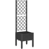 vidaXL Plantenbak met latwerk 40x40x142 cm polypropeen zwart