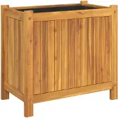 vidaXL Plantenbak met voering 54x31x50 cm massief acaciahout