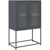 vidaXL Hoge kast 68x39x107 cm staal antracietkleurig
