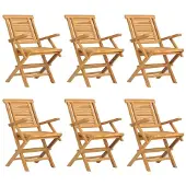 vidaXL Klapstoelen 6 stuks 56x63x90 cm Massief teakhout