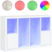 vidaXL Dressoirs met LED-verlichting 3 st bewerkt hout wit
