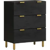 vidaXL Dressoir 60x33x75 cm bewerkt hout zwart