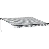 vidaXL Luifel handmatig uittrekbaar 450x350 cm antraciet en wit