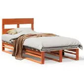 vidaXL Bedframe zonder matras massief grenenhout wasbruin 90x200 cm