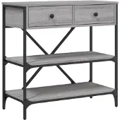 vidaXL Wandtafel 75x34,5x75 cm bewerkt hout grijs sonoma eikenkleurig