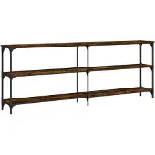 vidaXL Wandtafel 200x29x75 cm bewerkt hout gerookt eikenkleurig