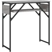 vidaXL Wandtafel met schap 75x30x75 cm bewerkt hout grijs sonoma