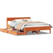 vidaXL Bedframe zonder matras massief grenenhout wasbruin 120x200 cm