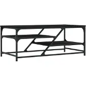 vidaXL Salontafel 100x49x40 cm bewerkt hout zwart
