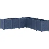 vidaXL Plantenbak 160x160x53 cm polypropeen blauwgrijs