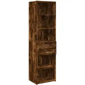 vidaXL Hoge kast 50x42,5x185 cm bewerkt hout gerookt eikenkleurig