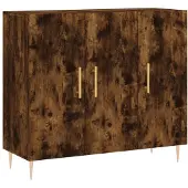 vidaXL Dressoir 90x34x80 cm bewerkt hout gerookt eikenkleurig