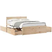 vidaXL Bedframe zonder matras massief grenenhout 120x190 cm