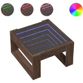 vidaXL Salontafel met Infinity LED 50x53x30 cm bruin eikenkleurig