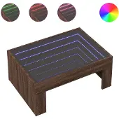 vidaXL Salontafel met Infinity LED 70x50x30 cm bruin eikenkleurig