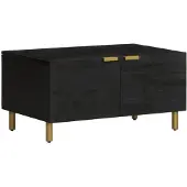 vidaXL Salontafel 80x50x40 cm bewerkt hout zwart