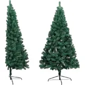 vidaXL Kunstkerstboom met standaard half 180 cm PVC groen