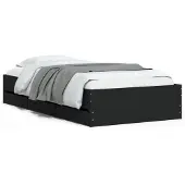 vidaXL Bedframe met lades bewerkt hout zwart 100x200 cm