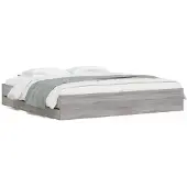 vidaXL Bedframe met lades bewerkt hout grijs sonoma eiken 180x200 cm