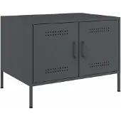 vidaXL Salontafel 68x50x50,5 cm staal antracietkleurig
