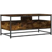 vidaXL Salontafel 100x51x45 cm bewerkt hout gerookt eikenkleurig