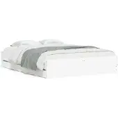vidaXL Bedframe met lades, wit, 140x200 cm, houtvezel