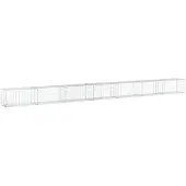 vidaXL Schanskorf 700x50x50 cm gegalvaniseerd ijzer zilverkleurig