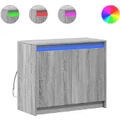 vidaXL Dressoir met LED 72x34x61 cm bewerkt hout grijs sonoma eiken