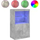 vidaXL Dressoir met LED-verlichting 60,5x37x100 cm betongrijs