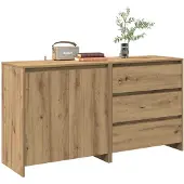 vidaXL 2-delige Dressoirs bewerkt hout artisanaal eikenkleur