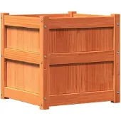 vidaXL Plantenbak 50x50x50 cm massief grenenhout wasbruin
