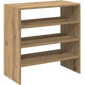 vidaXL Schoenenrekken 2 st stapelbaar 60x30x30,5 cm artisanaal eiken