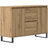vidaXL - Dressoir - 101,5x35x70 - cm - bewerkt - hout - artisanaal - eikenkleurig