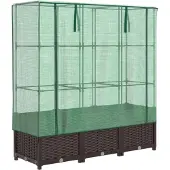 vidaXL Plantenbak verhoogd met kashoes 120x40x138 cm rattanlook