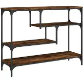 vidaXL Wandtafel 100x30x75 cm bewerkt hout gerookt eikenkleurig